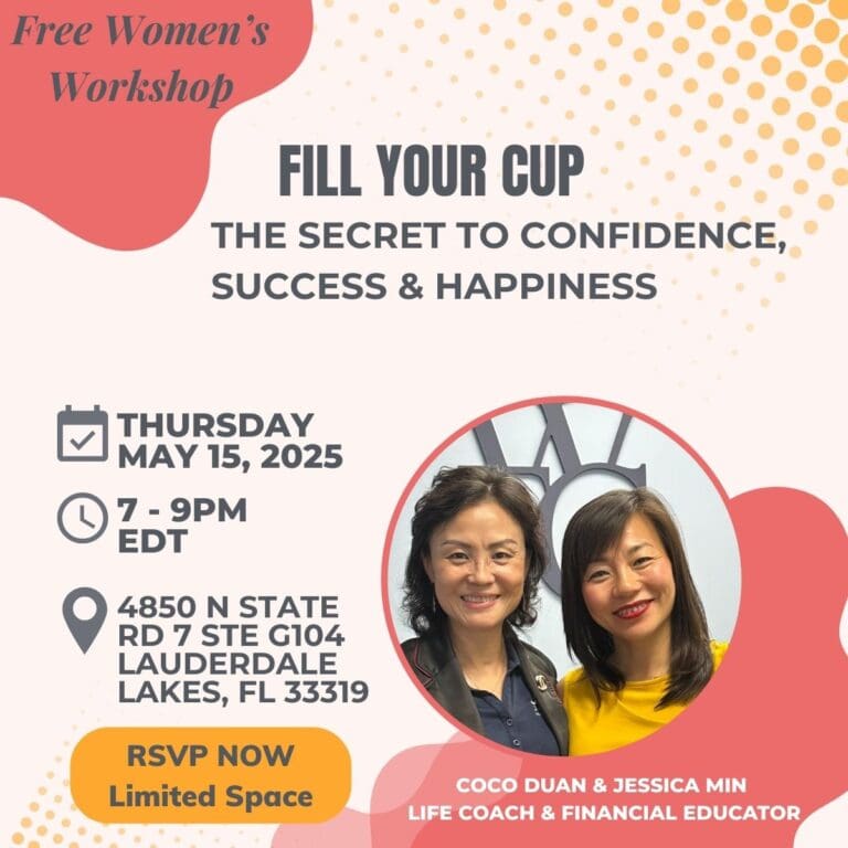 Event Flyer fill your cup women's event - the secret to confidence, success and happiness